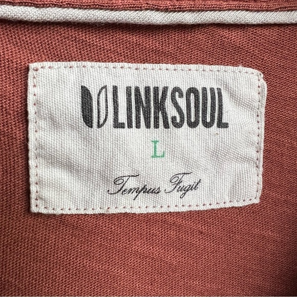 Linksoul Men’s Hopper Knit Polo Rust Color Golf Polo Luxury Cotton, Large - Picture 4 of 8